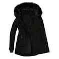 thumbnail image 3 of Fluffy Jacket Women Solid Color Coat Long Sleeve Cardigan Windproof Outer Coat Warm Winter Overcoat Button Down Overcoat, 3 of 6