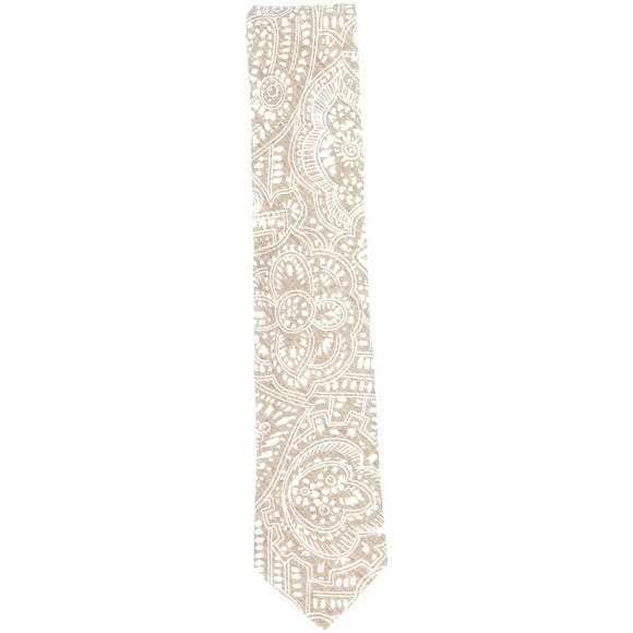 Paolo Albizzati Cravate en Lin à Motif Cachemire Grande pour Homme Brun / Blanc - Taille Unique