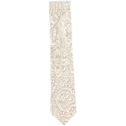 Paolo Albizzati Men's Brown / White Large Paisley Linen Necktie - One Size
