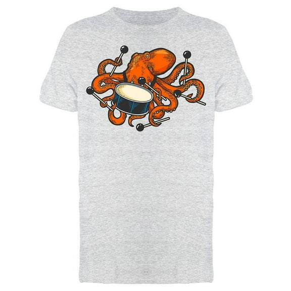 Octopus Playing Drum Colorful  T-Shirt Men -Image by Shutterstock, Male Large