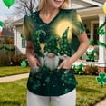 thumbnail image 6 of felwors Plus Size Scrubs for Women Stretch V Neck Pattern Short Sleeve Nurse Tops Cute Animal Print Nursing Top with Pockets (Dark Green, XXXL), 6 of 6
