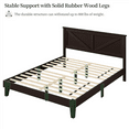 thumbnail image 5 of Renwick Queen Size Modern Farmhouse Platform Bed for Adults, Espresso, 5 of 10