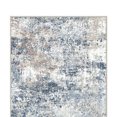 thumbnail image 4 of 8' Blue And Ivory Abstract Washable Runner Rug, 4 of 5