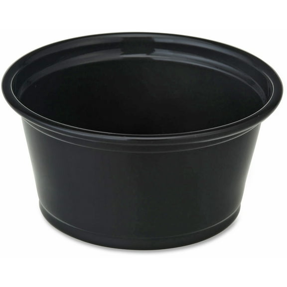 Genuine Joe 2 Oz. Portion Cups - 2 Fl Oz - 50 / Carton - Black - Polystyrene