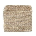 thumbnail image 6 of Household Essentials Square Wicker Basket, Hyacinth Cube with Stainless Steel Handles, Intricate and Durable Weave, Sturdy Metal Frame, White Wash, 6 of 7