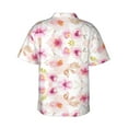 thumbnail image 3 of Watercolor Pink Floral Hawaiian Shirts For Men, Summer Short-Sleeve Relaxed-Fit Button-Down Shirts 3x-Large, 3 of 9