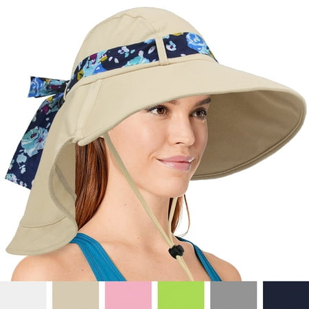 SUN CUBE Women Gardening Sun Hat with Neck Flap Cover | Ladies Wide ...