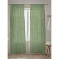 thumbnail image 5 of Sheer Curtains 84 Inches Long 2 Panels Set for Living Room, Vintage Forest Green Semi Sheer Curtains for Windows, Farmhouse Retro Solid Color Linen Texture Voile Window Treatments Rod Pocket Curtain, 5 of 7