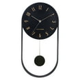 thumbnail image 1 of Reloj de sin tictac silencioso con pilas para decoración Negro Zulema Reloj de pared de péndulo, 1 of 8