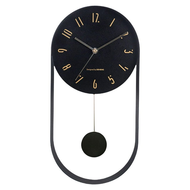 Reloj de sin tictac silencioso con pilas para decoración Negro Zulema Reloj de pared de péndulo