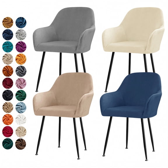 Teal Armchair Slipcovers, Thickened Plush Velvet, for Dining Room and Office, Chair Covers with Arms