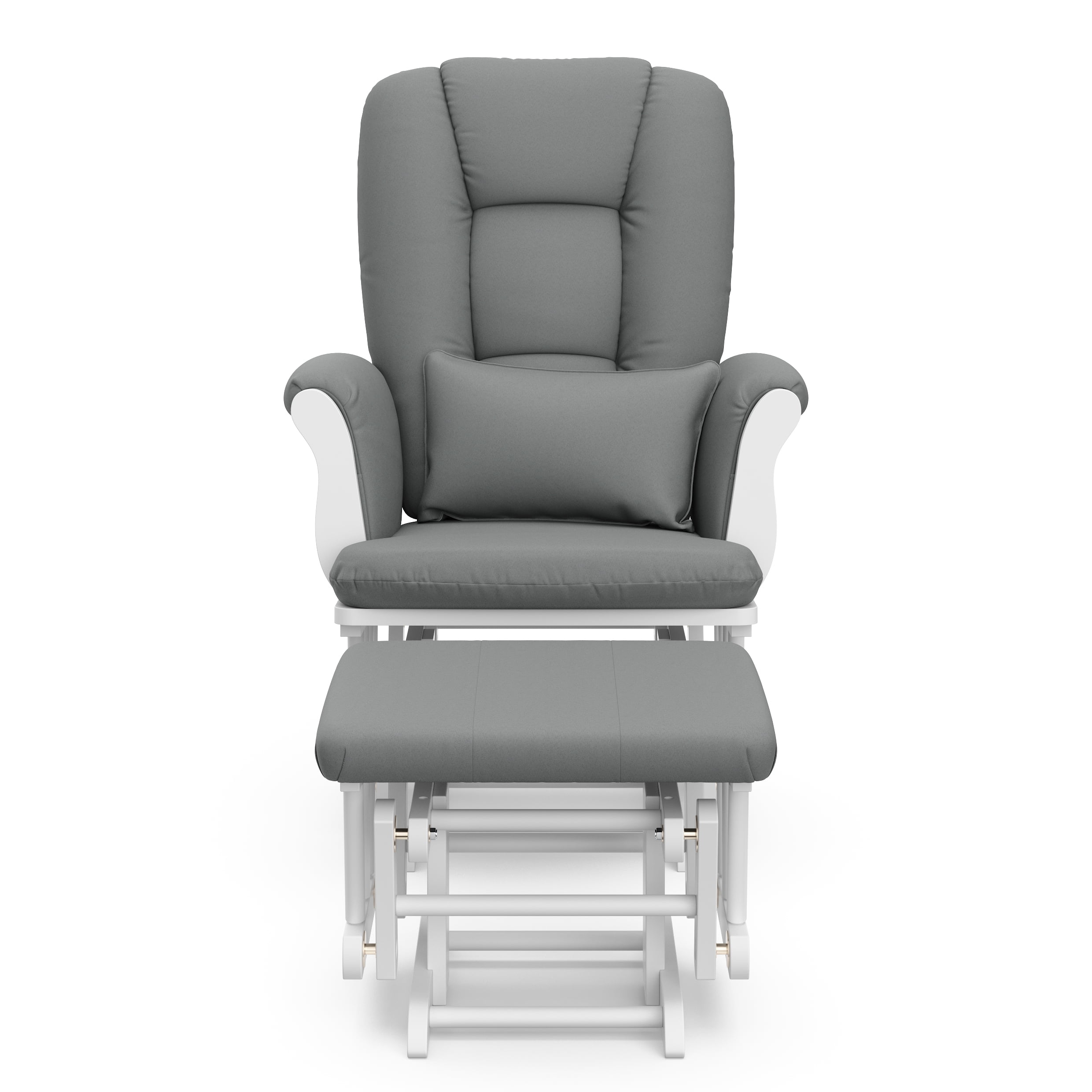 Storkcraft Tuscany Infant Nursery Glider & Ottoman White with Gray