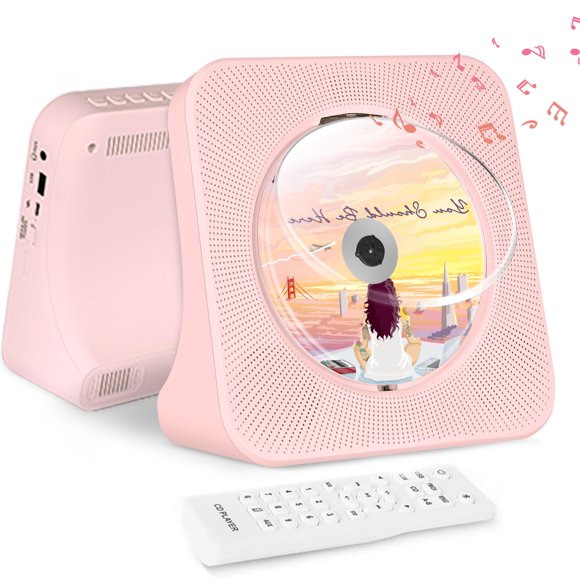 CD Player with Bluetooth 5.0, Portbale CD Player with Speakers, Desktop Home CD Player with USB, Timer, Remote Control, FM Radio, AUX
