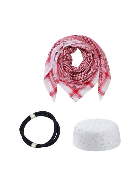 Lightweight Arabic Scarf Set Igal Polyester Shmagh Foldable For Desert Adventures And Theme Parties