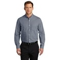 thumbnail image 4 of Port Authority W644 Broadcloth Gingham Easy Care Shirt, True Royal/ White, M, 4 of 6