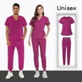 thumbnail image 4 of Hot - Selling Breathable V - Neck Scrubs - Lightweight Short - Sleeved Work Uniforms for Women. Split - Style Sets, 4 of 7