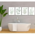 thumbnail image 4 of 4Pcs Eucalyptus Botanical Wall Art Sage Green Bathroom Pictures Watercolor Mint Green Plant Leaves Poster Print Modern Minimalist Aesthetics Canvas Paintings Wall Decor for Bedroom UNFRAMED, 4 of 6