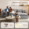 thumbnail image 4 of Timbernest 102" Sectional Couches for Living Room, Boneless L Shaped Cloud Sofa with Ottoman, 3 Seater, Gray, 4 of 9
