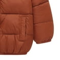 thumbnail image 5 of CAICJ98 Toddler Boys Girls Winter Coat Puffer Jacket Thicken Warm Fleece Outerwear with Hood Pocket for Kid (Brown,5-6 Years), 5 of 7