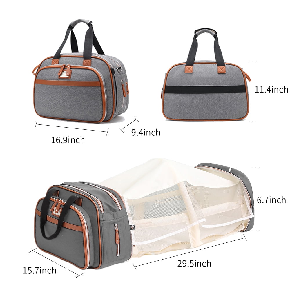 Baby Diaper Bag with Changing Station Mummy Bag Portable Detachable Folding Bed with Bassinet Bed Mat Dad Mom Travel bag