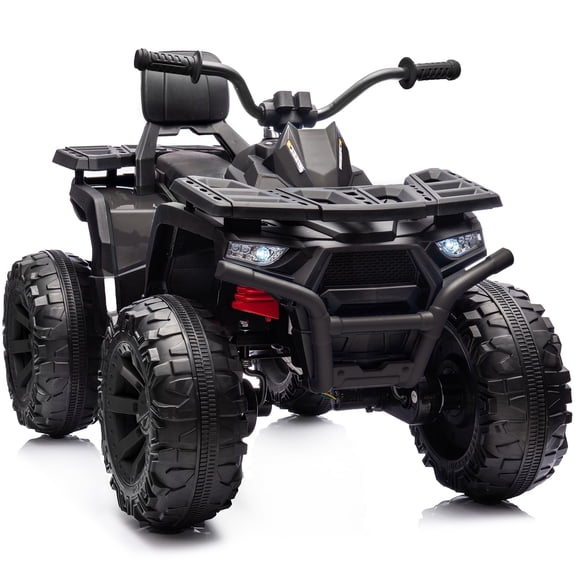 Hikiddo 24V Kids ATV 4 Wheeler, 2-Seater Powered Ride on ATV Toy for Big Kids w/ Bluetooth, 400W Motor - Black