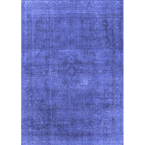 Ahgly Company Indoor Rectangle Oriental Blue Industrial Area Rugs, 5' x 8'