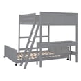thumbnail image 4 of Bellemave Full Over Full Bunk Bed with Desk and Storage Drawers, Solid Wood L-Shaped Loft Bunk Bed Frame for Teens Adults (Gray), 4 of 9