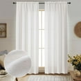 thumbnail image 1 of SIABC-Bob Natural Curtains 96 Inches Extra Long 2 Panels Set for Living Room Bedroom, Light Filtering Faux Linen Textured Rod Pocket Window Curtains, Cortinas para Sala, 40Wx96L Inches, Natural, 1 of 4