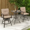 thumbnail image 4 of Costway 4 PCS Patio Swivel Chairs Counter Height Bar Stool with Inclined Backrest Grey, 4 of 8