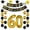 60TH, variant on 60th Birthday Decorations Kit, Large Number 60 Balloons, Black and Gold Happy Birthday Banner with Latex and Star Balloons, 60 Birthday Balloons Set Party Supplies, 24 Pack
