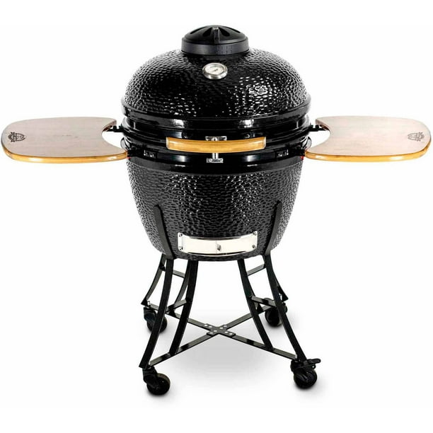 Pit Boss Kamado 24" Ceramic Kamado Black Grill with Side Shelves,71240