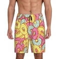 thumbnail image 3 of Lsque Pink Donut and Blue Mens Sleep Pajama Shorts,Short Pajama Pants, Cotton Ultra-Soft Knit-X-Large, 3 of 9