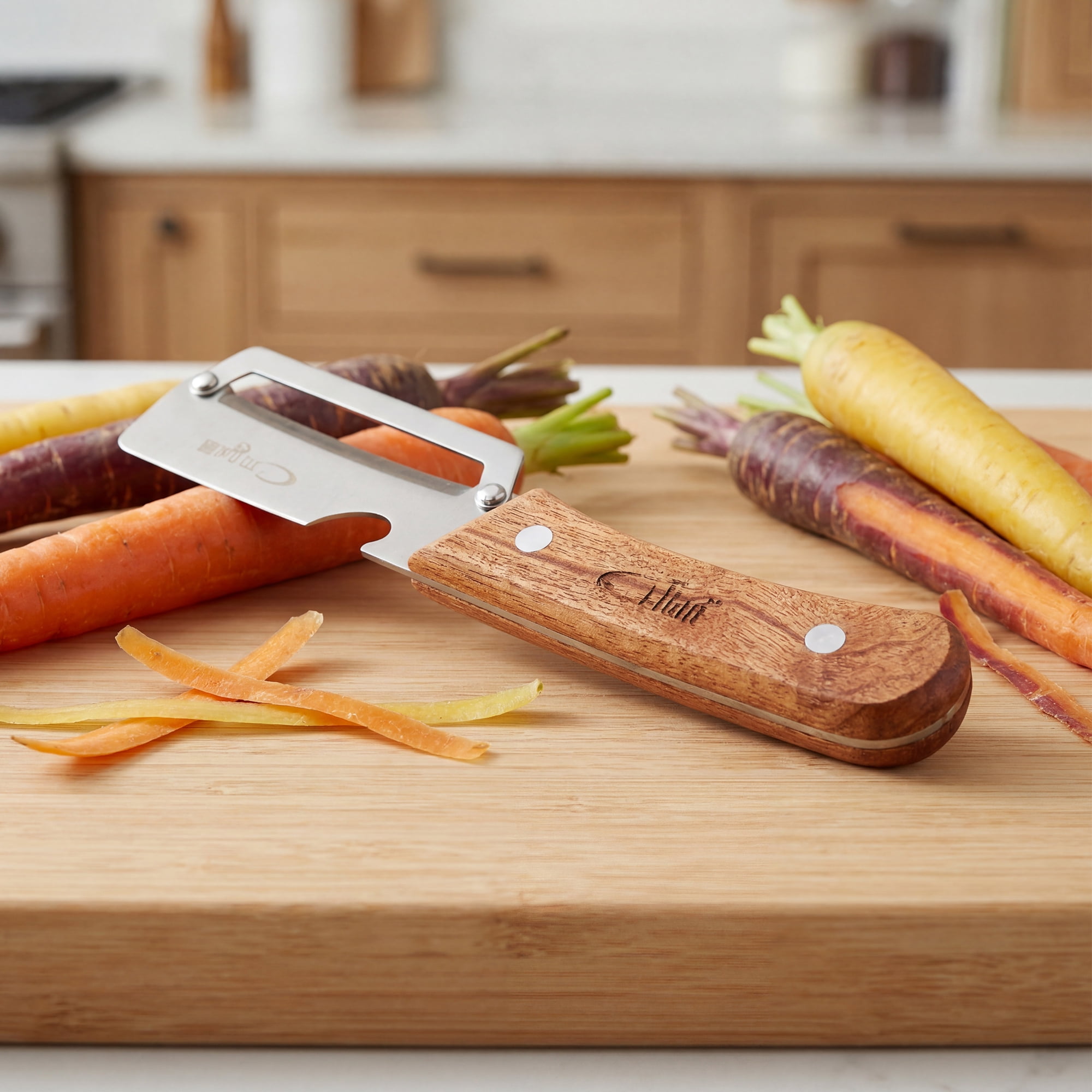 Unique Bargains Multifunctional Stainless Steel Peeler with Handle Brown 7.5x1.6 inch