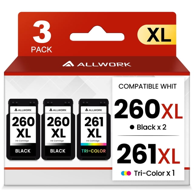 Cartucho de tinta ALLWORK 260XL 261XL, paquete de 3 unidades para Canon Pixma
