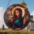thumbnail image 4 of Rosario de Vidrio Teñido para Ventana Colgante de la Virgen María Rosporxin, 4 of 7