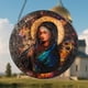 thumbnail image 4 of Rosario de Vidrio Teñido para Ventana Colgante de la Virgen María Rosporxin, 4 of 7