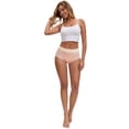 thumbnail image 5 of DARING DIVA Women's High Waisted Lace Trim Briefs Full Coverage Panties L Pink, 5 of 6