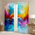 thumbnail image 2 of jejeloiu Marble Liquid Gradient Curtains Pack of 2 (42x84 Each),Colorful Ombre Effects Curtains Blackout,Abstract Watercolor Bedroom Curtains For Girls Boys,Super Cozy Room Decor, 2 of 6