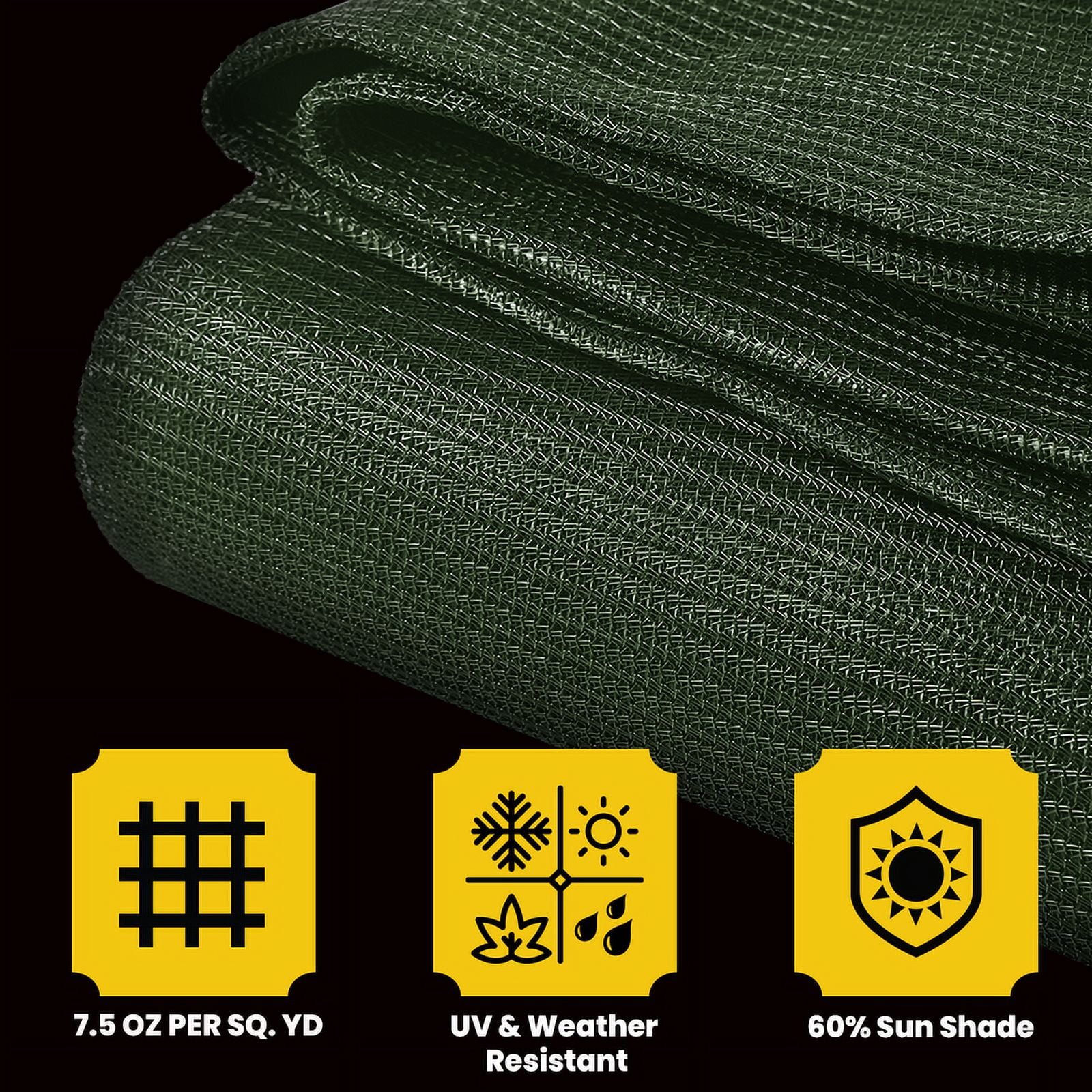 Core Tarps 60% Green Shade Cloth with Grommets - 12 X 25 FT Heavy Duty Mesh Tarp - Sun Shade Cloth for Garden Vegetables Plants Greenhouse Outdoors Backyard Fences Dump Trucks Patio Mesh Shade Tarp