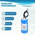 thumbnail image 4 of CBB60 16uf Capacitor de Arranque, 1Pcs AC 250V 2 Cables 50/60Hz Cilindro Azul 72x35mm para Bombas de Agua, Lavadoras, 4 of 5