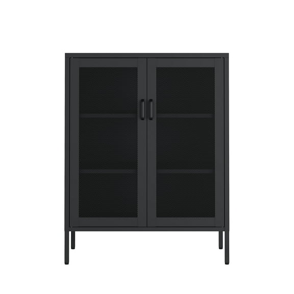 Amelia Modern 31.5 Accent Cabinet with 3 Adjustable Shelves in Black