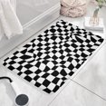thumbnail image 3 of Black and White Wavy Checkerboard Flannel Non Slip Door Rugs,Washable Door Mats Indoor,Decorative Door Mats,Dirt-Resistant and Absorbent Doormat for Entrance,Bedroom,Kitchen,Bathroom,23.5"x16", 3 of 5