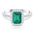 thumbnail image 5 of Rosec Jewels Lab Grown Emerald Engagement Ring for Women (6X8 mm Emerald Cut, AAAA Quality) - Certified Real Emerald Diamond Ring, 18K White Gold, US 3.50, 5 of 9