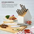 thumbnail image 2 of Slim two-tone knife block set with built-in sharpener, high carbon stainless steel kitchen knives, knife set with knife block, 14-piece set, white, 2 of 4