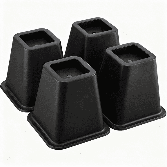 6 Inch Bed Risers, Heavy Duty Furniture Risers for Desk, Chair, Table or Sofa, Couch Lift Risers 4 pack Black