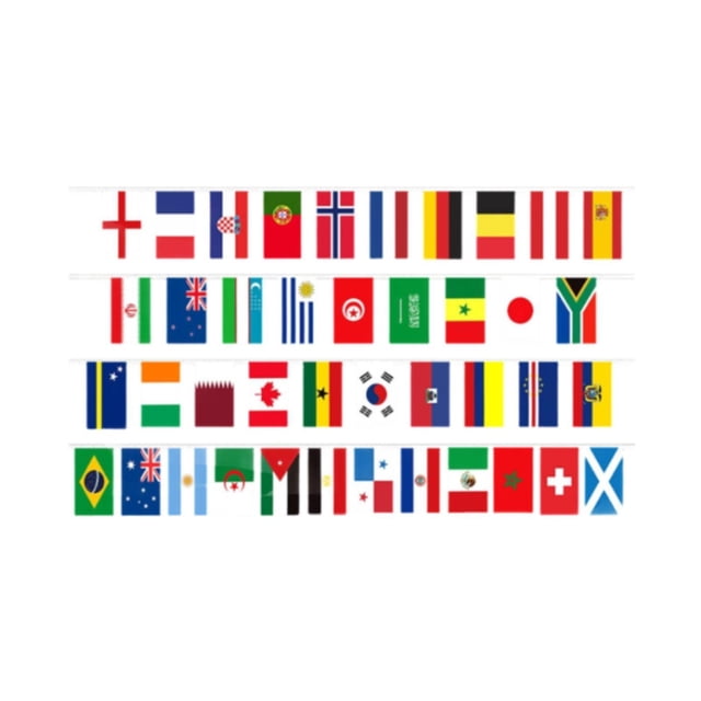 Bandera de 48 países para la Copa Mundial 2026 Decoraciones para fiestas Juego de banderines de la Copa Mundial para bares, fiestas al aire libre y eventos deportivos callejeros 145 metros