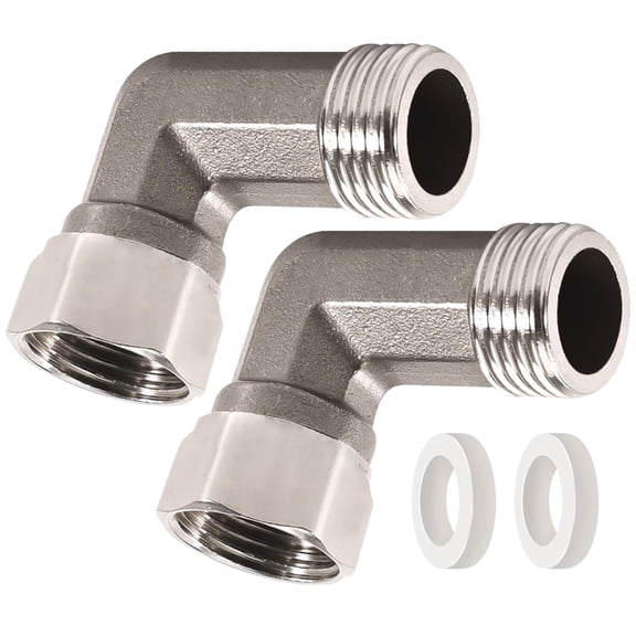 2pcs Stainless Steel 1/2Inch Elbow Fitting for Hot and Cold Water Supply