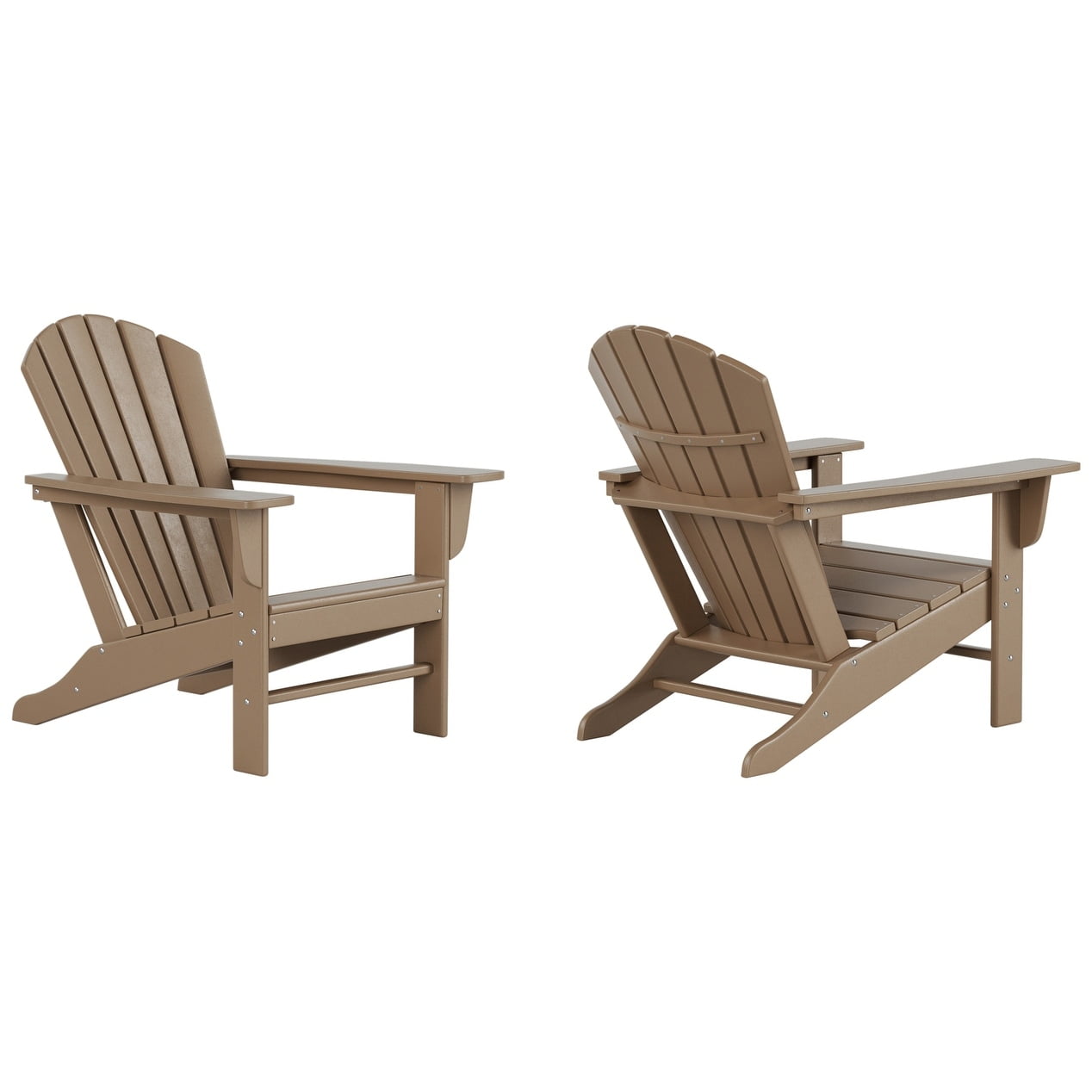 Polytrends  Altura  Outdoor Eco-Friendly All Weather Poly Patio Adirondack Chair (Set of 2) Weathered Wood
