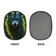 thumbnail image 2 of Pofeuu Fluorescent Wolf Print Silicone Pot Mat Mitten With Hanging Loop Heat Resistant Oven Mitts Non-Slip Bbq Baking Smoking Potholders, 2 of 7