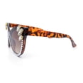 thumbnail image 4 of Womens Diva Rhinestone Bling Jewel Oversized Shield Luxe Rimless Sunglasses Tortoise - Brown, 4 of 5
